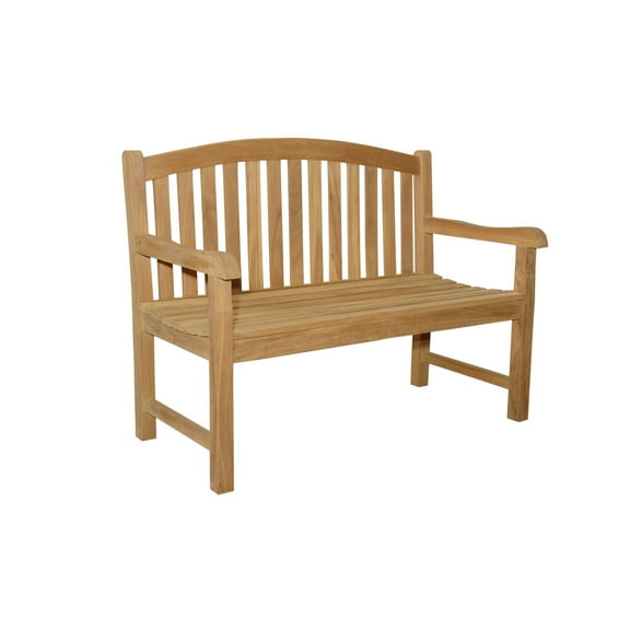 French Country Bench 2-Seater - Curved Back Patio Garden Bench - Indoor Outdoor Seating
