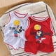 thumbnail image 3 of Chándales informales de dibujos animados para niños de 1, 2, 3 y 4 años, chaleco fino de cuello redondo y pantalones cortos, ropa de baloncesto de marca a la moda, 2 piezas, 3 of 3