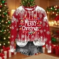 thumbnail image 4 of HOZADOIE Womens Sweatshirt Christmas Print Color Block Long Sleeve Crew Neck Fashionable Drop Shoulder Versatile Loose Regular Sweatshirt Blouse, 4 of 6