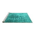 thumbnail image 2 of Ahgly Company Machine Washable Indoor Square Persian Turquoise Blue Traditional Area Rugs, 4' Square, 2 of 4