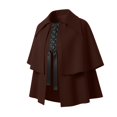 thumbnail image 2 of YTCAMLO Two Tier Flared Hem Lace Up Front Shoulder Cloak, Medieval Vintage Short Cape Poncho, Soft Comfort Cape Wraps, 2 of 6