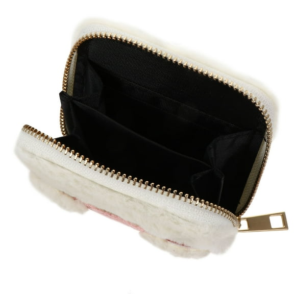 OUNONA 1Pc Cute Purse Plush Wallet for Girls Zippered Handbag for School