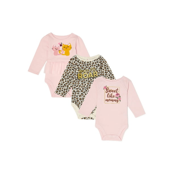 Garanimals Baby Girl Bodysuits, 3Pack