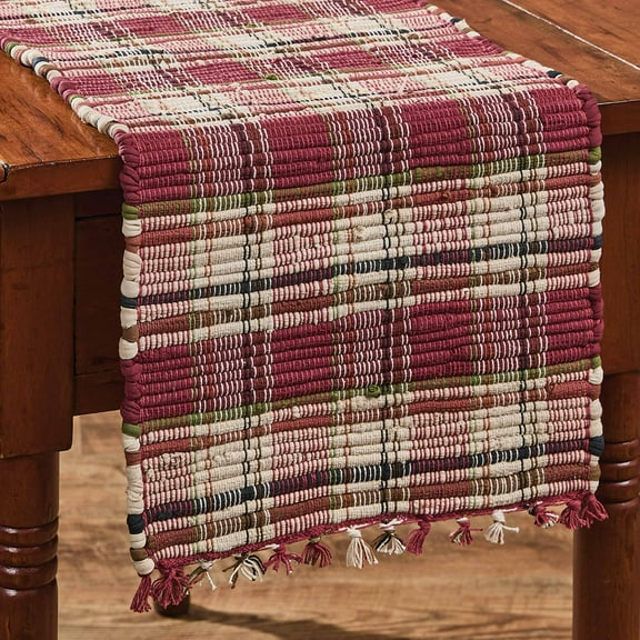 Park Designs Culpepper Chindi Red Striped Table Runner 13" x 36"