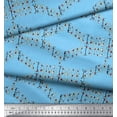 thumbnail image 3 of Soimoi Blue Poly Georgette Fabric Favor Text Text Print Fabric by Yard 42 Inch Wide, 3 of 3