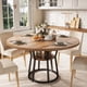 thumbnail image 1 of Space-saving round dining mesa para 4 con almacenamiento y metal legs, brown, 1 of 7