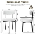 ALEAVIC Boucle Dining Chair Set of 2 White Dining Chairs
