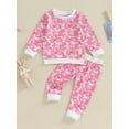 thumbnail image 2 of Newborn Baby Easter Clothes BunnyEgg Print Long Sleeve Sweatshirt with Long Pants 2Pcs Outfit, 2 of 9
