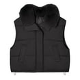 thumbnail image 5 of Byworldtasic Womens Puffy Neck Vests Womens Oversized Puffer Vest Stand Collar Quilted Zip Up Padded Sleeveless Coats with Pockets, 5 of 6