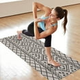 thumbnail image 6 of Black Geometric Diamond Striped Pattern Hot Yoga Mat Towel Non Slip for Hot Yoga - Quick-Drying Yoga Mat Cover with 4 Corner Pockets with Travel Bag - Hot Yoga Towel Non Slip 74"x26", 6 of 6