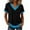 Blue(Women Tops), variant on Color Block V-Neck T-Shirt for Women Short Sleeve Casual Top with Contrast Trim Relaxed Fit Tee