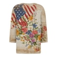 thumbnail image 5 of American Flag Blouse Women 1776-2026 Red White and Blue 3/4 Sleeve Henley Shirts Stars and Stripes 250th Anniversary Casual Tunics M, 5 of 5