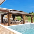 thumbnail image 2 of 24 Ft. W x 14 Ft. D Outdoor Hardtop Gazebo with Double Roof – 303 sq. ft. Shade, Powder-Coated Steel Frame, Mosquito Netting, Ideal for Patio & Backyard, 2 of 6