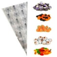 thumbnail image 3 of Halloween Candy Bags, Transparent Cellophane Coned Bags, Spider Net Pattern Design, Includes 100 Ties, Perfect for Halloween Party Favors, Trick or Treat, 17X33Cm, 100 Pieces Set, 3 of 4