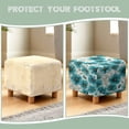 thumbnail image 6 of SCRAWLGOD Daisy Floral Print Teal White Ottoman Cover Square, Stretch Thick Ottoman Slipcover Washable Storage Ottoman Cover Foot Stool Cover with Elastic Bottom for Living Room, 6 of 7