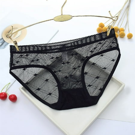 

kpoplk Women Panties Womens Underwear Cotton Bikini Panties Lace Soft Panty Ladies Stretch Full Briefs(Black)