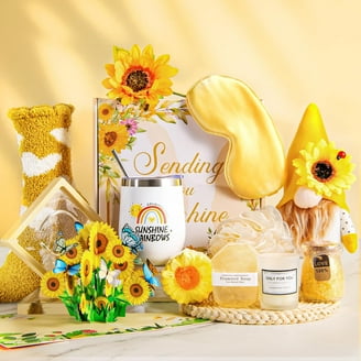 Sunflower Gift Set for Women, Get Well Soon Gifts Basket, Birthday