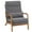 Linen Dark Grey, variant on ZOPan Mid-Century Accent Chair Reading Armchair Upholstered Single Sofa High Back,
