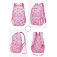thumbnail image 3 of Freshable Small Floral Print Backpack Elementary Middle School Bag Pretty Girls BookBag (Pink Strawberry), 3 of 5