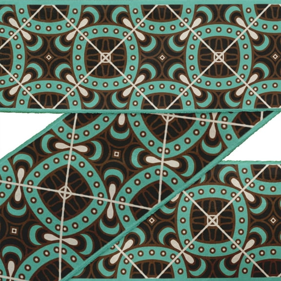 IBA Indianbeautifulart Black Artistic Floral Ethnic Fabric Lace Dressmaking Dupion Trim Tape Printed Sewing Lace By 9 Yard 2 Inches