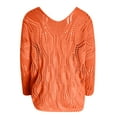 thumbnail image 4 of Sweater Women's Sexy Casual Hollow Out Solid Color Line V-Neck Long Sleeve Sweater Tops Blouse, 4 of 5