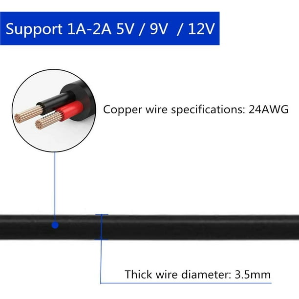 Profile câble d'alimentation AC 2m noir
