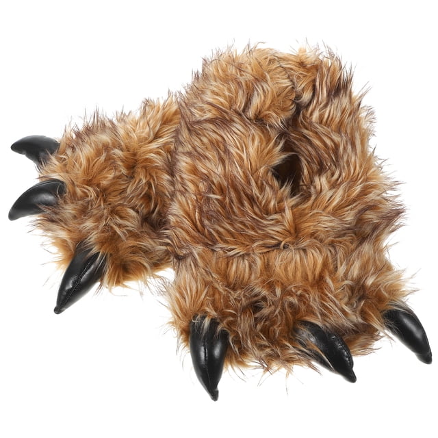 1 par de pantuflas de felpa creativas de invierno para interiores, cálidas y antideslizantes.