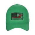 thumbnail image 2 of USA Redesign Flag Thin Red Blue Line Classic Baseball Hat Remembering Fallen Cap, Thin Red Line, Green Cap, 2 of 5