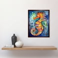 thumbnail image 2 of Vibrant Colour Pattern Seahorse Folk Art Art Print Framed Poster Wall Decor 12x16 inch, 2 of 5