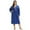 Blue, variant on Women's Plus Size Nightgown Long Sleeve V Neck Crossover Sleepwear Soft Long House Dress, Black XL