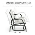 thumbnail image 2 of 3-Person Patio Glider Bench, Outdoor Porch Glider Swing with 3 Seats, Breathable Mesh Fabric, Metal Frame, White, 2 of 6