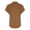 thumbnail image 5 of Womens Tops Fashion Casual V Neck Down Short Sleeve Top T Shirt Cotton & Linen Soft Loose Com fortable With Embroidery for Dating & Vacation Package Size: 20X10X2Cm 5Xl Shirts for Women, 5 of 8