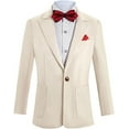 thumbnail image 3 of Boys 2 PC Boys Summer Suit for Beach Wedding Kids Linen Suit Boys Ring Bearer Outfit, 3 of 8