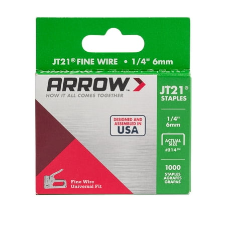 Arrow 1/4 inch JT21 Staples - 1,000 Count