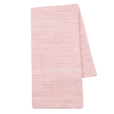 UPC: 0084122013216 | Lambs & Ivy Signature Pink/White 100% Cotton Marl Textured Knit Baby Blanket
