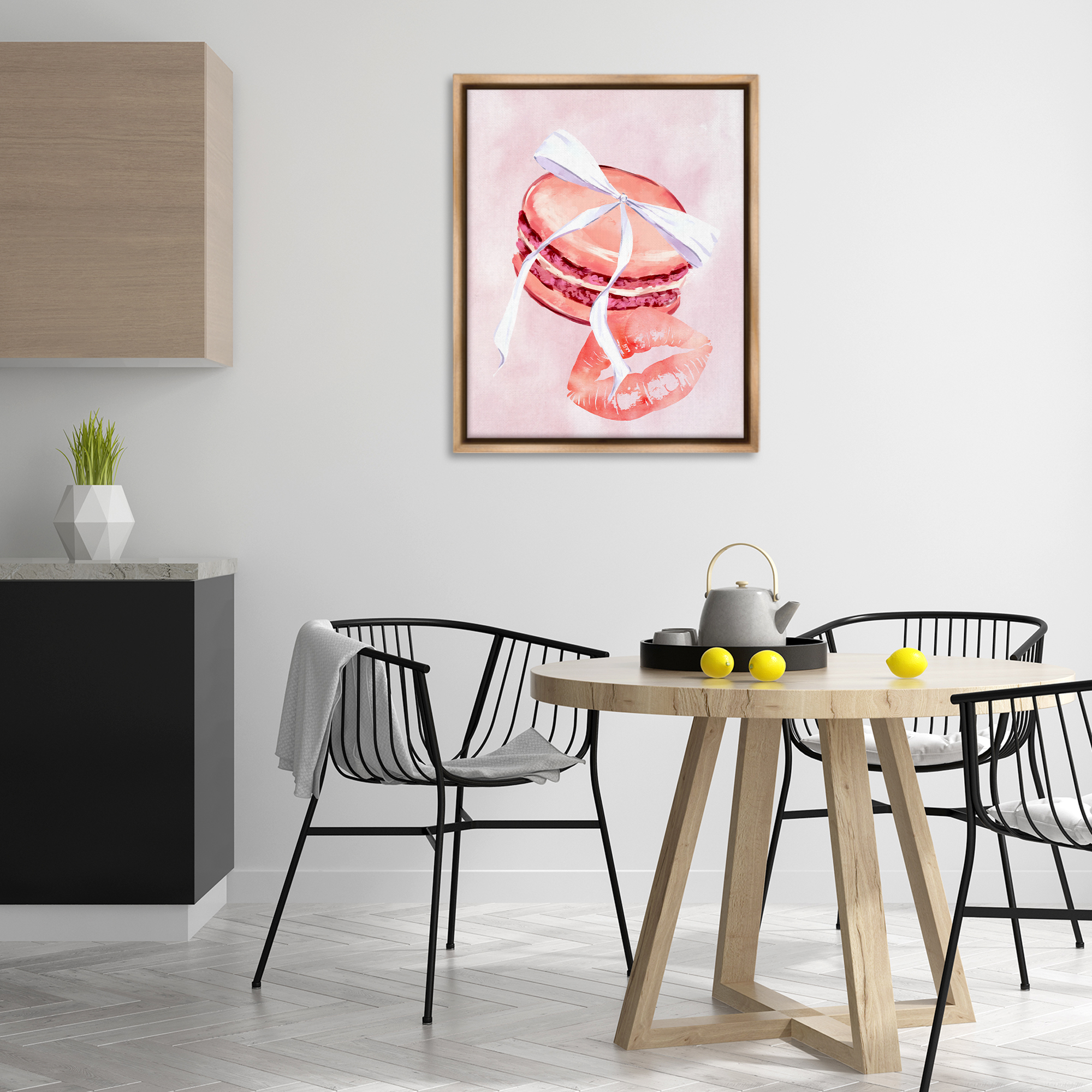 Stupell Industries Glam Macaron Dessert Food & Beverage Painting Brown Floater Framed Art Print Wall Art, 25 x 31