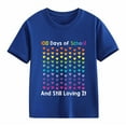thumbnail image 7 of Gelikeya Happy 100 Days of School Shirt Boys Girls Casual Short Sleeve Hearts Graphic Tees Toddler Kids Summer Clothes Outfits Blue, 8-9 Years, 7 of 7