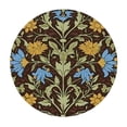 thumbnail image 4 of HAOXIT Yellow Floral Round Tablecloth, William Morris Original Design Green Rustic Natural Flower Plants Print Table Cover for Kitchen Dinning Room Party Picnic Decor, 4 of 8