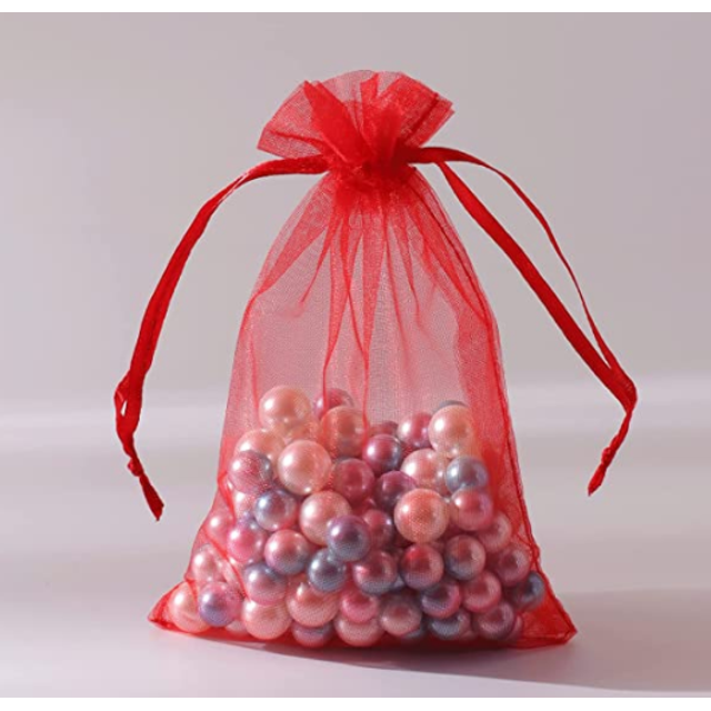 100 Uds. Bolsas de regalo con cordón transparente de 4x6 "(10x15cm), bolsas de Organza negras para recuerdo de boda, bolsas de regalo para festivales de Navidad y joyería Ormromra YZY794-1