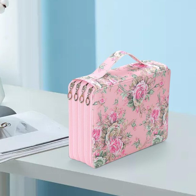 Estuche para Lápices de Gran Capacidad con 200 Ranuras, Bolsa Organizadora de Almacenamiento Portátil para Bolígrafos, con Cremallera, Bolsa Macarena Estuche