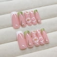 thumbnail image 5 of 24 Pieces Wearable Nail Piece Sweet Nail Patch Removable Nail Fake Nail Stereo Peach Blossomss Wearable Nail Long, 5 of 5