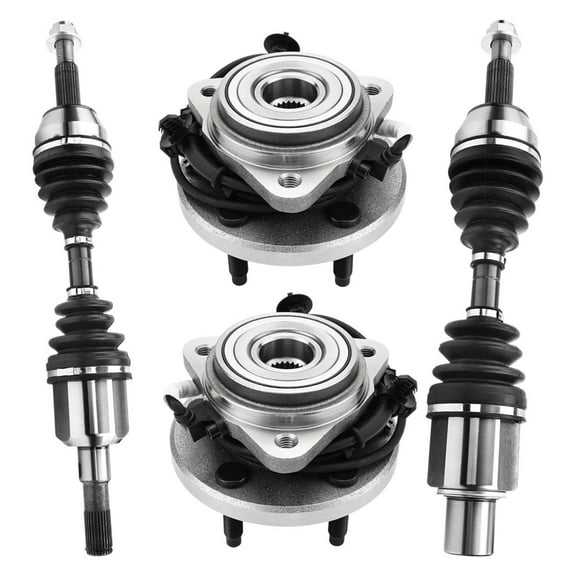 AutoShack Front CV Axle Shaft Wheel Hub Bearing Assemblies with ABS | Replacement for 2003-2009 Ford Ranger | 4-PC