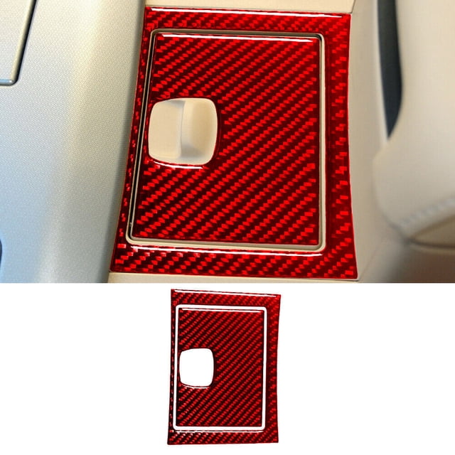 Real Bright Soft Car Interior Carbon Fiber Sticker Decoration2Pcs For Toyota Camry Red Carbon Fiber Interior Floor Console Storage CoverAuto Car Protection Interior Accessories