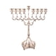 thumbnail image 4 of Hanukkah Menorah Candelabro de metal 9 ramas Portavelas para la decoración de la mesa de la cena Argén, 4 of 9