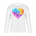 thumbnail image 5 of EchfiProm Mens Graphic Tees Long Sleeve Shirts White Summer Valentine Heart Tops for Young Mens L, 5 of 5