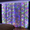 thumbnail image 1 of 1pc Curtain Lights, 300 LED Curtain Fairy Lights With Remote, 8 Modes 9.8 × 9.8 Ft Curtain String Lights, Waterproof, USB Plug In, Copper Wire Lights For Bedroom Window Chrismas Wedding Party, 1 of 5