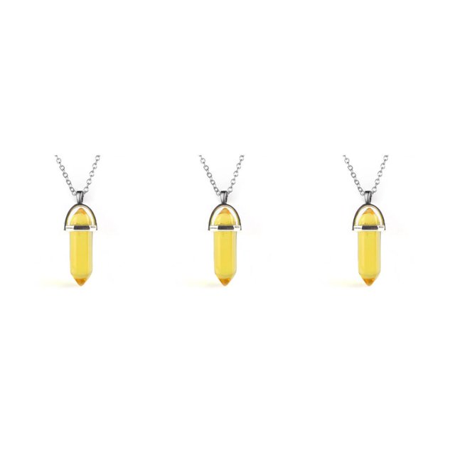 Colgantes de cristal Qarigey Hexágono columna encanto transparente Amarillo