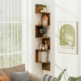 thumbnail image 2 of Patiojoy 2pcs 5-Tier Corner Shelf Wall Mount Floating Corner Bookshelf Industrial Corner Ladder Shelf Coffee, 2 of 9