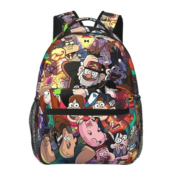 Gravity Falls Backpack Cartoon Cute Travel Backpack Lightweight for game fans