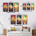 thumbnail image 4 of Designart "Cactus in Desert under Bright Rainbow II" Cactus Framed Wall Art Set Of 3 - Multicolor Traditional Frame Gallery Wall Set For Home Decor, 4 of 6